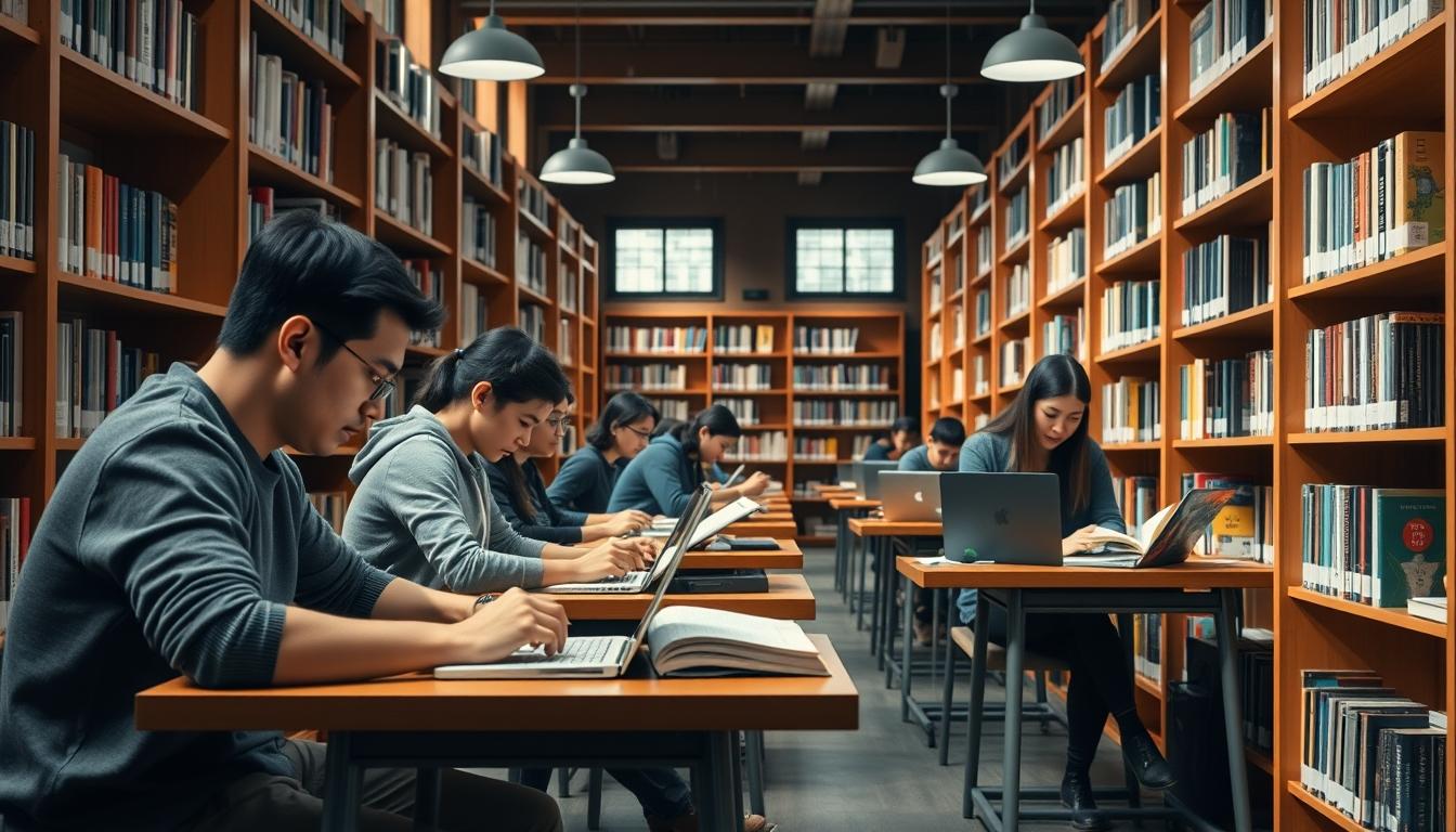 Student using a study guide to organize academic notes